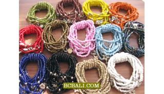 Beads Charm Bracelets Multi Strand Mono Color